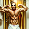 A detailed AI generated muscle man standing naked by saline84 on DeviantArt
